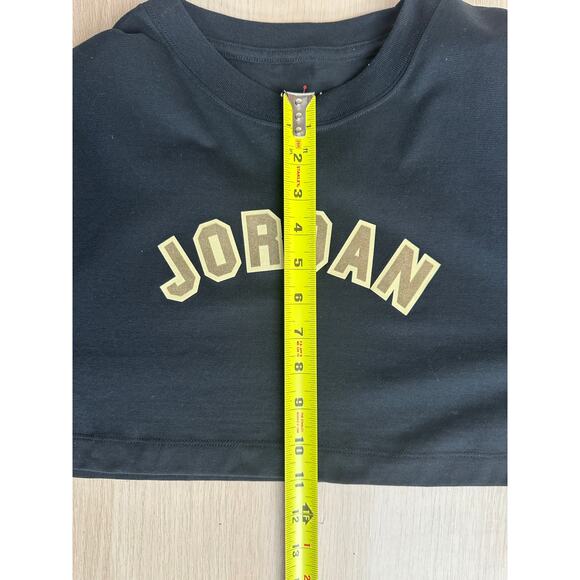 Jordan Super Crop Long - Sleeve Graphic Black T-Shirt - Size S - Picture 4 of 8